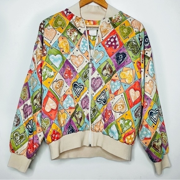 Valentine’s Day 80s Heart Love Sick Bomber Jacket - Picture 1 of 8